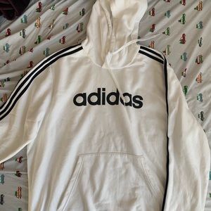 Men’s white Adidas hoodie.